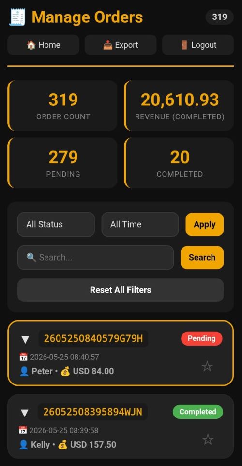 Manage Orders